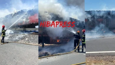 Urgent : Settat...un gros camion brûle sur l'autoroute