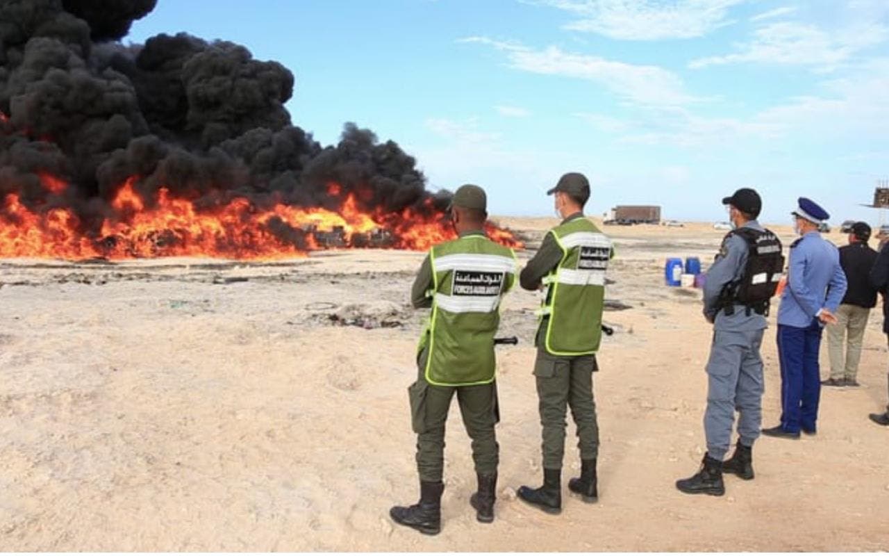 Brûlage de plus de 10 tonnes de drogue Shera à Essaouira