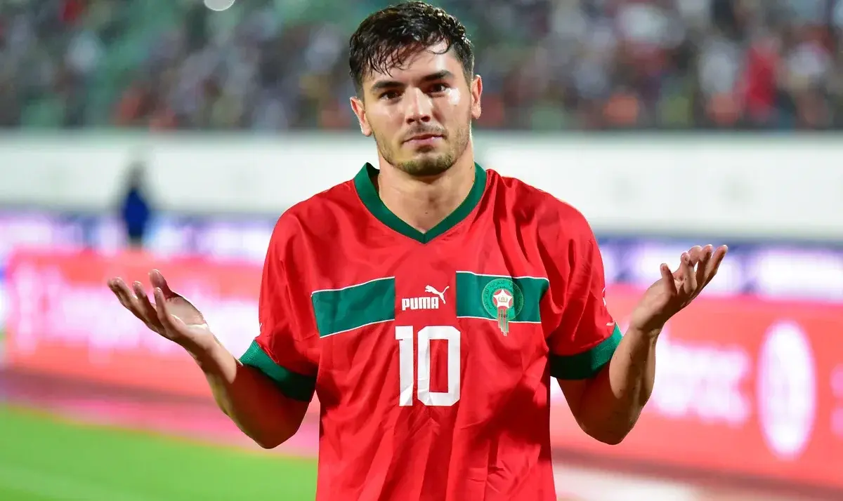 Brahim Diaz assiste au match de l’équipe nationale marocaine contre la Centrafrique