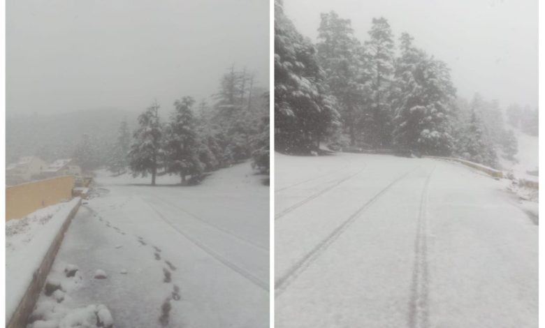 Ifrane.. La neige recouvre les montagnes et la station Mishlifen 1 Ifrane.. La neige recouvre les montagnes et la station Mishlifen