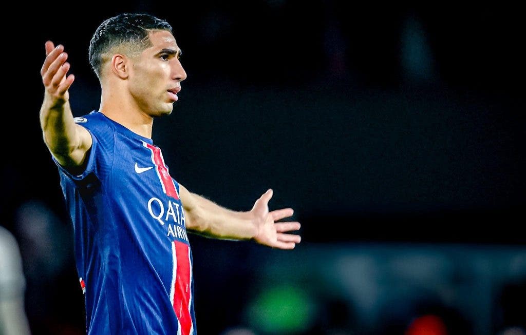 Malgré son génie.. Achraf Hakimi est déçu après le match entre le Paris Saint-Germain et Eindhoven