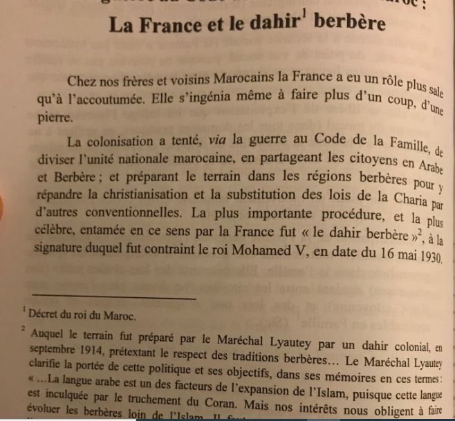 Aujourd’hui, fête de l’indépendance: le dahir berbère