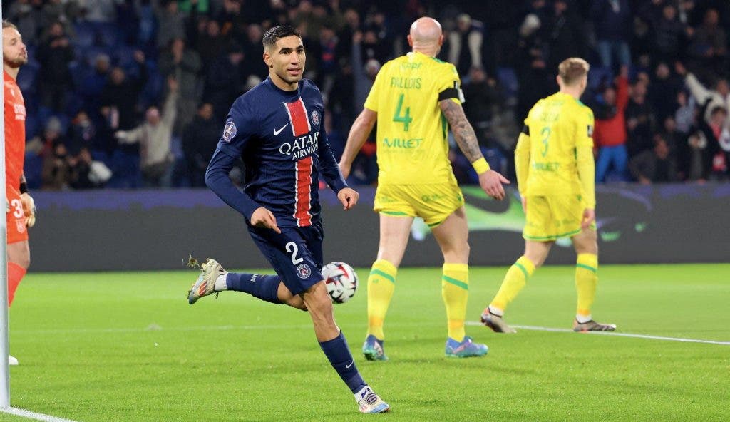 Hakimi brille avec un magnifique but contre Nantes en Ligue française (vidéo)