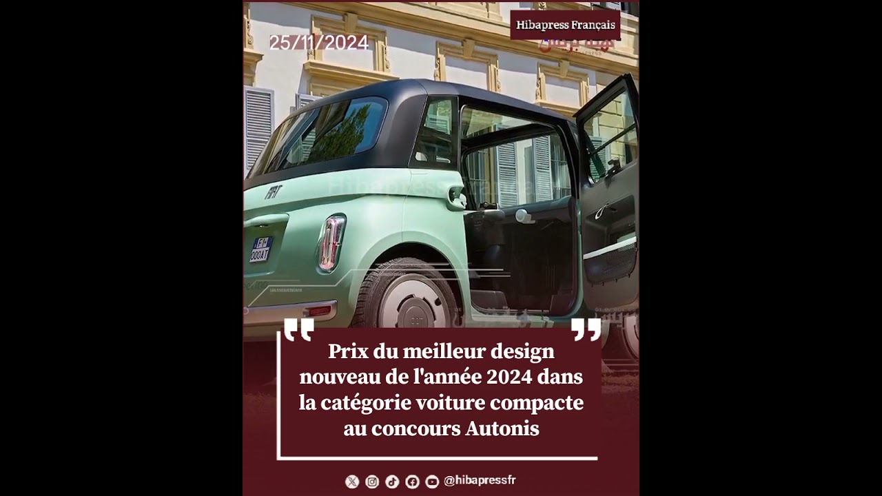 Meilleur design nouveau de l’année 2024 dans la catégorie voiture compacte au concours Autonis