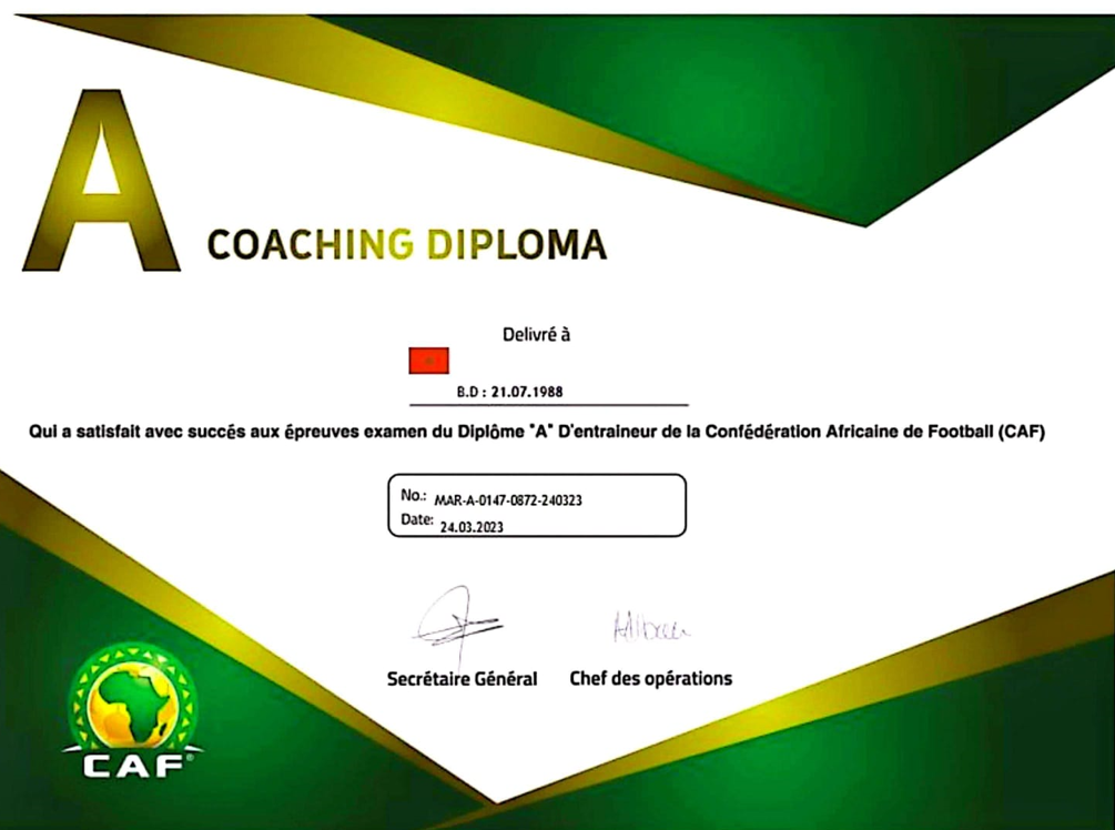 A coaching diploma (Licence CAF A): les listes des candidats retenus