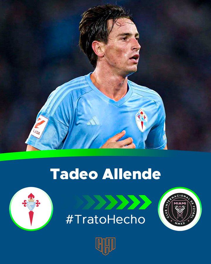 La star du Celta Vigo l’argentin Tadeo Allende va rejoindre Messi à l’Inter Miami