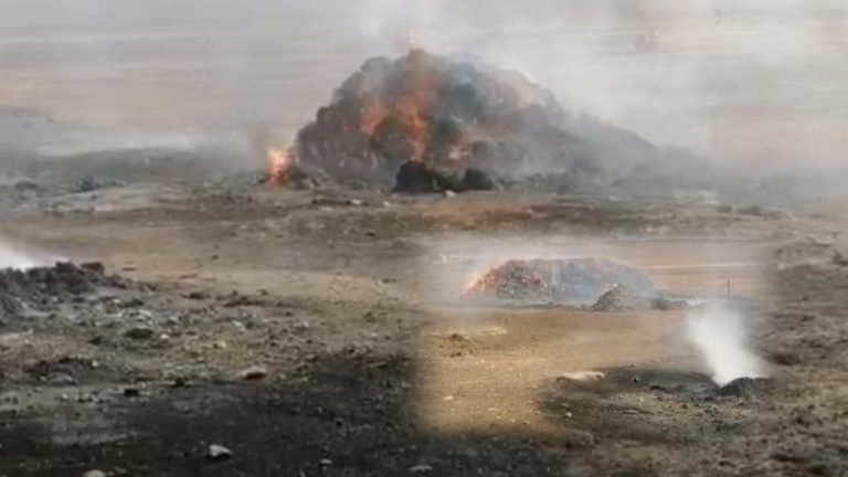 Settat .. le déclenchement des incendies avec des tonnes de foin et de protection civile, qui sera éteinte