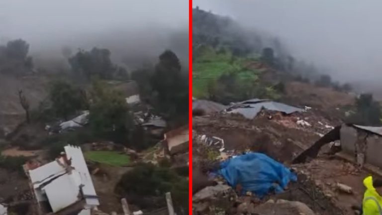 Effondrement de maisons dans le douar Aghbalo, dans la province de Chefchaouen, en raison d'éboulements