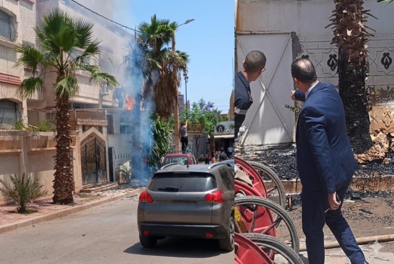Oujda : un incendie mobilise les autorités locales et la protection civile dans le district 11