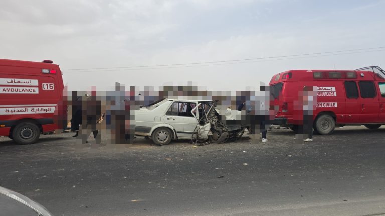 Huit blessés dans un grave accident de la circulation sur la route nationale entre Guercif et Tadert