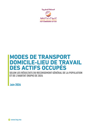 HCP: Mode de transport domicile-lieu de travail des actifs occupés selon les résultats du recensement général de la population et de l'habitat 2024, Juin 2026