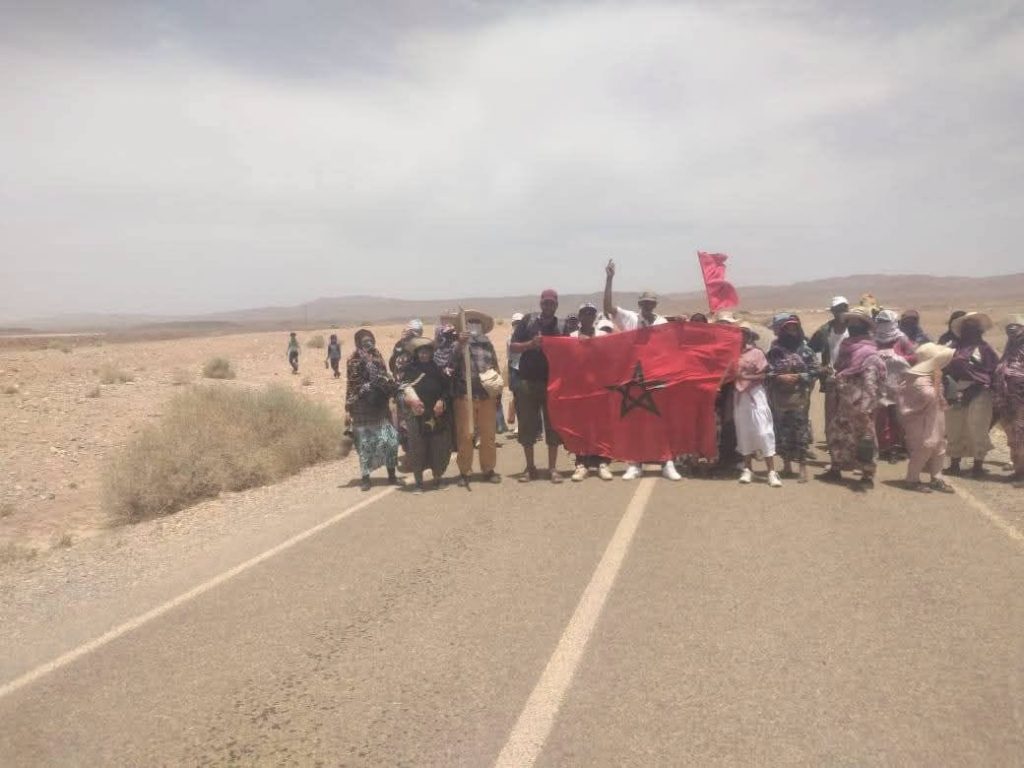 Manifestation à pied du barrage de Kaddoussa vers Errachidia