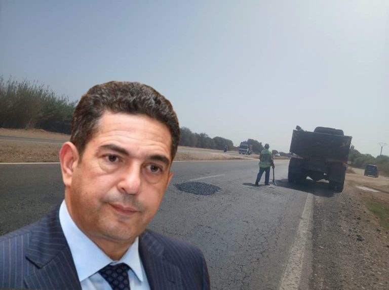 Inzgane.. Amzazi intervient pour traiter des nids-de-poule dangereux sur l'autoroute