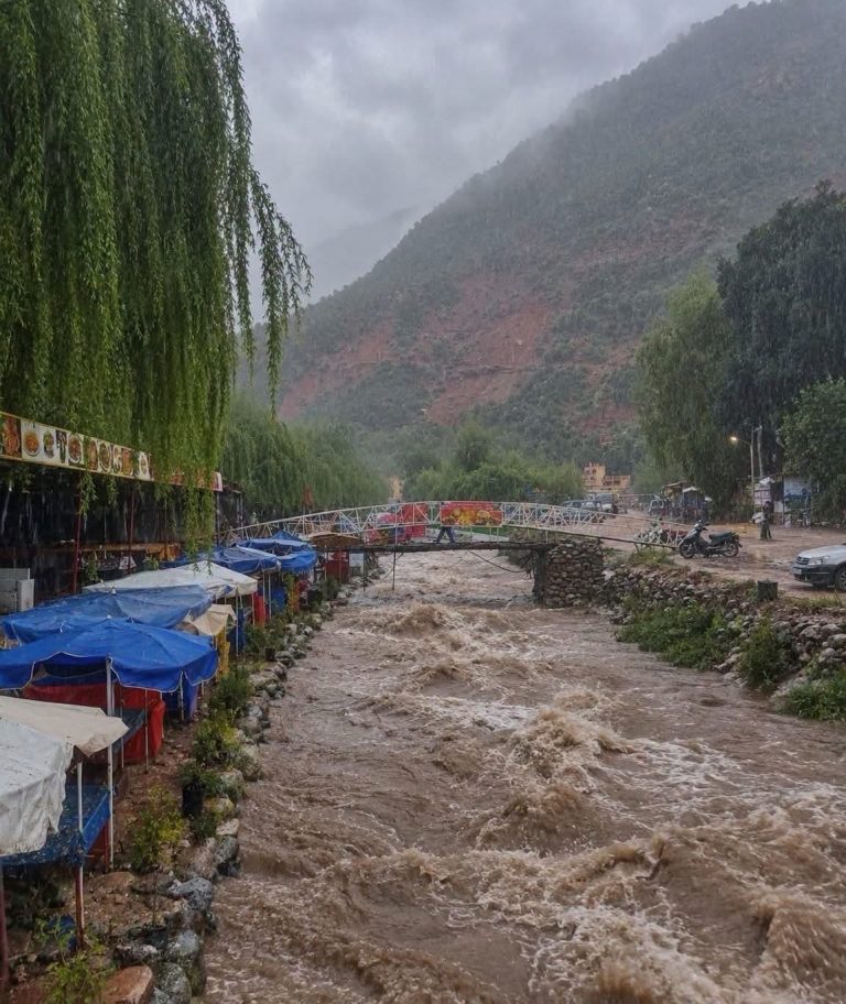 Forte tempête orageuse à Ourika mobilise les autorités de la province d'El Haouz