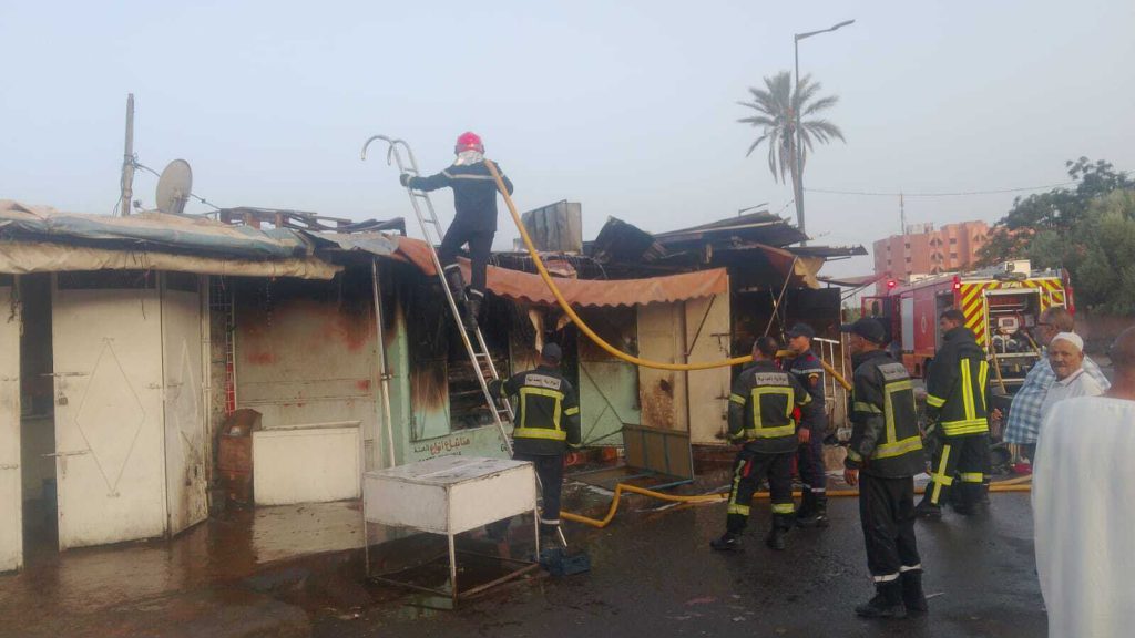 Marrakech : Un incendie éclate dans un kiosque près de la gare routière de Bab Doukkala
