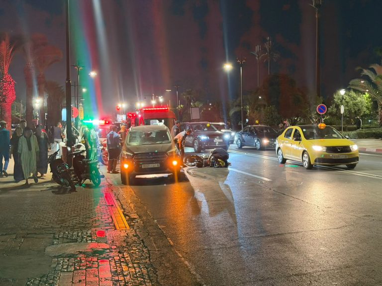 Marrakech.. un accident de moto effroyable envoie un motard dans un état critique aux urgences