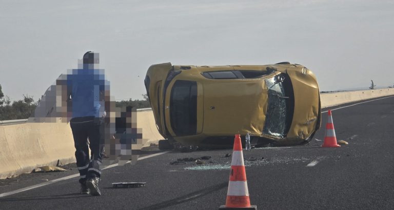 Gersef.. Une voiture se renverse sur l'autoroute en direction d'Oujda