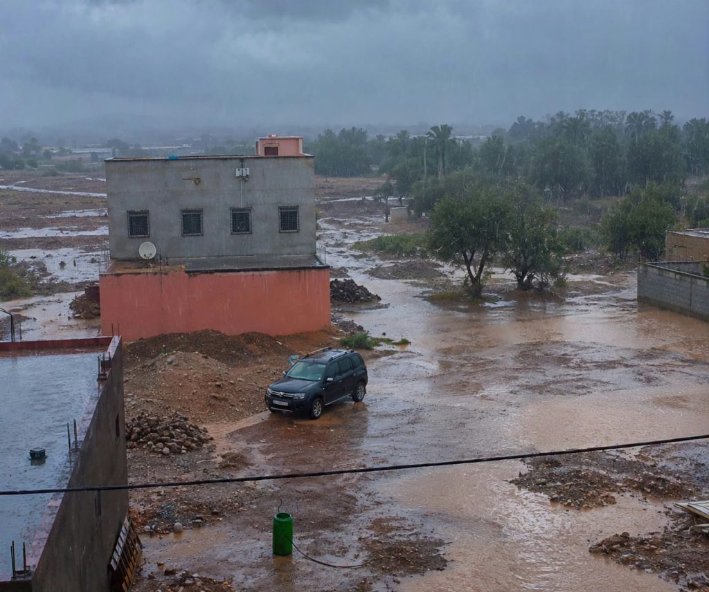 Zagora.. Les pluies orageuses à Douar Aknoun ramènent l'ambiance hivernale dans la région